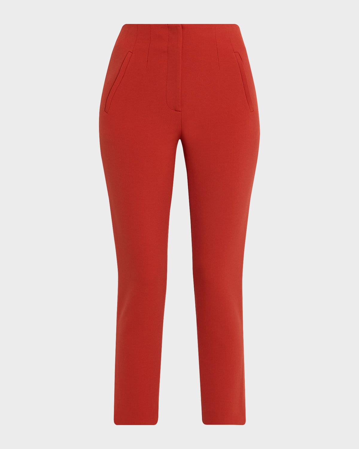 Veronica Beard Stila Slim Cropped Pants In Red