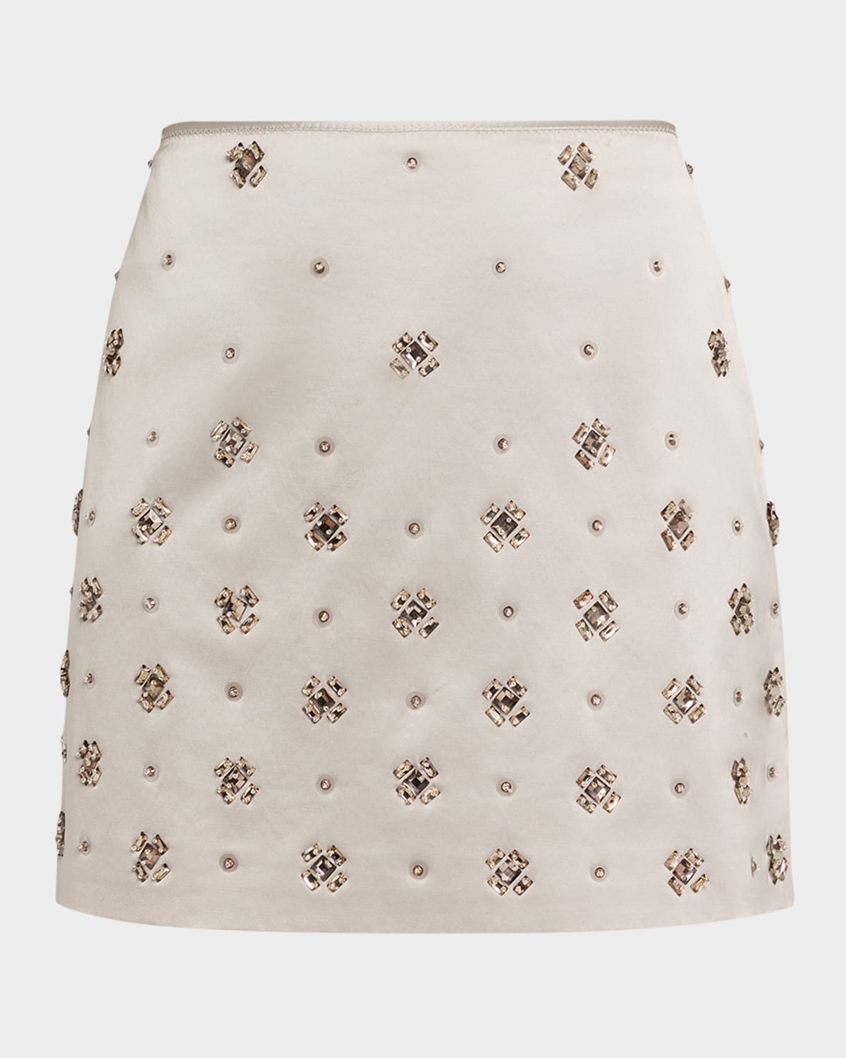 Veronica Beard Olenna Hand-embroidered Mini Skirt In Silver