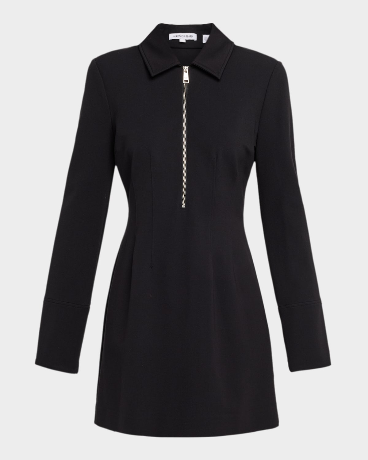 Veronica Beard Capelle Half-zip Mini Dress In Black