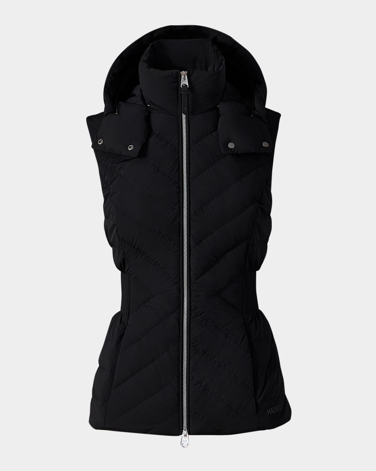Mackage Hoshi Light Down Vest With Detachable Hood In Black