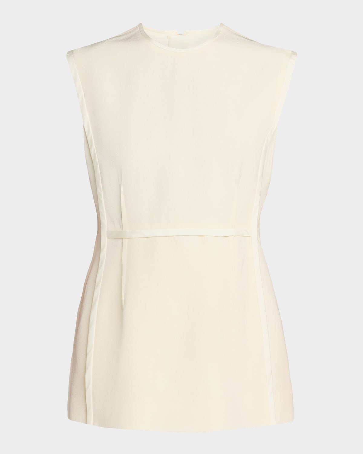 Jil Sander Satin-trim Sleeveless Tailored Top In Neutral