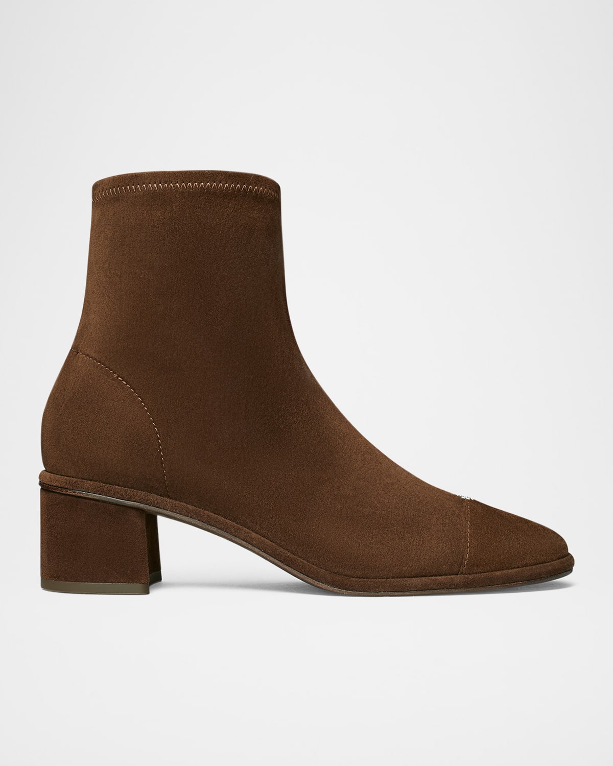 Tory Burch Cap-toe Suede Ankle Boots In Brown