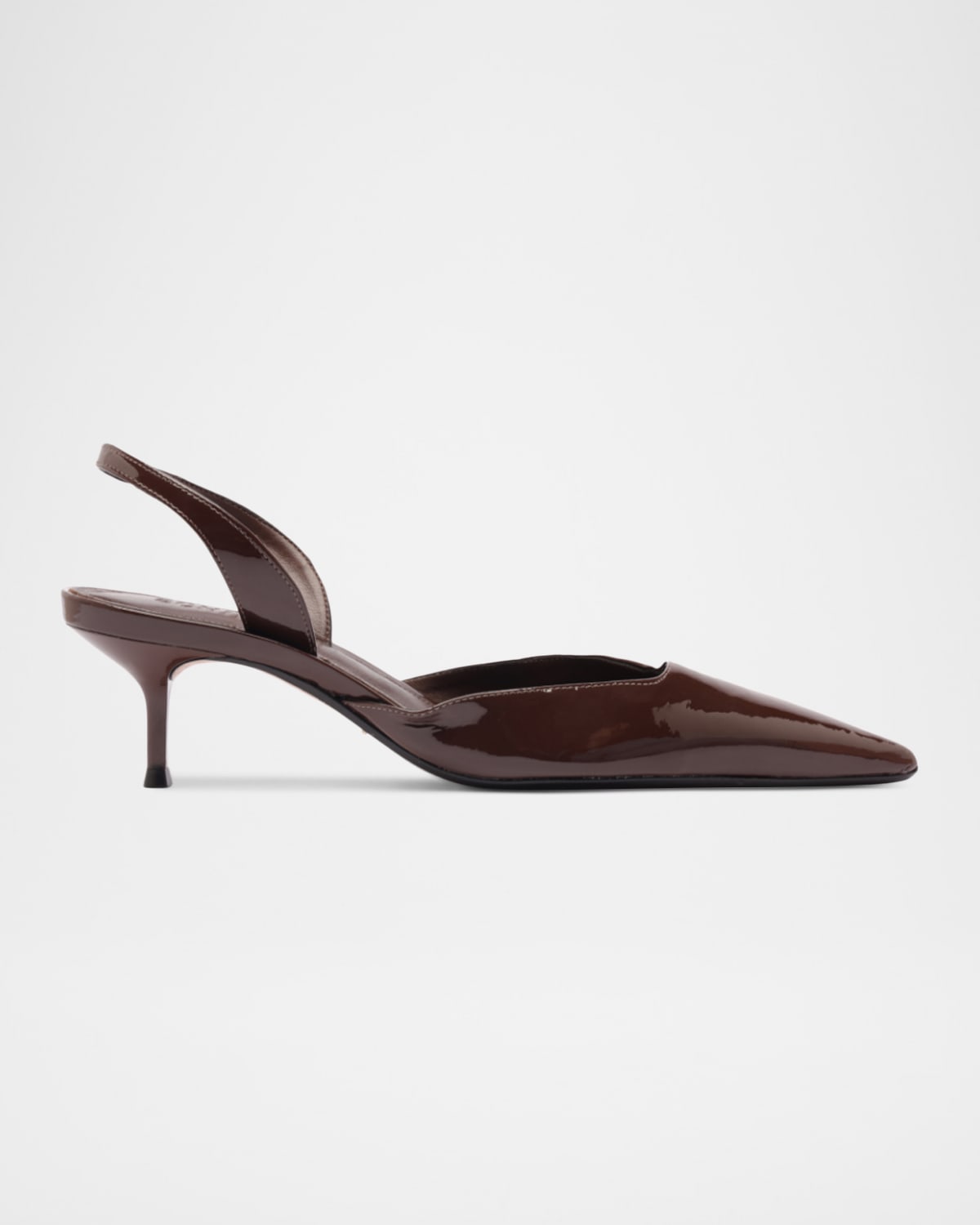 Schutz Paola Patent Leather Slingback Mid Pumps In Brown