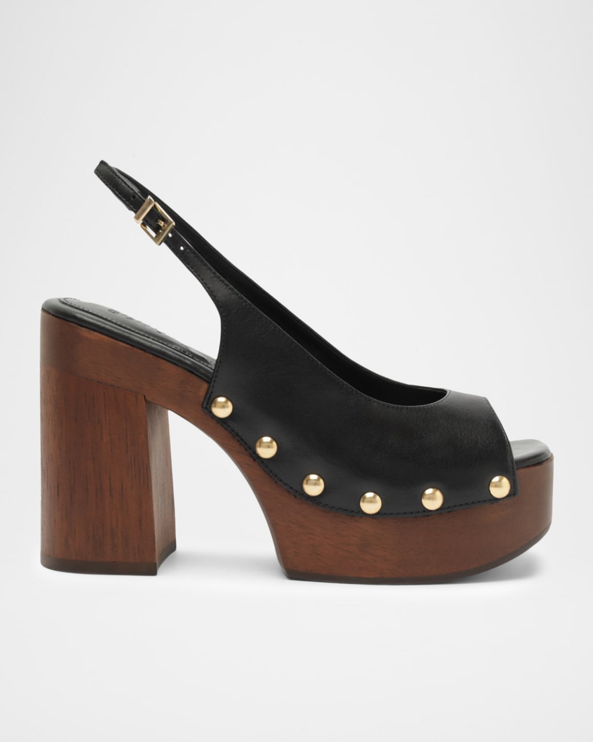 Schutz Rose Leather Platform Slingback Peep-toe Sandals In Animal Print
