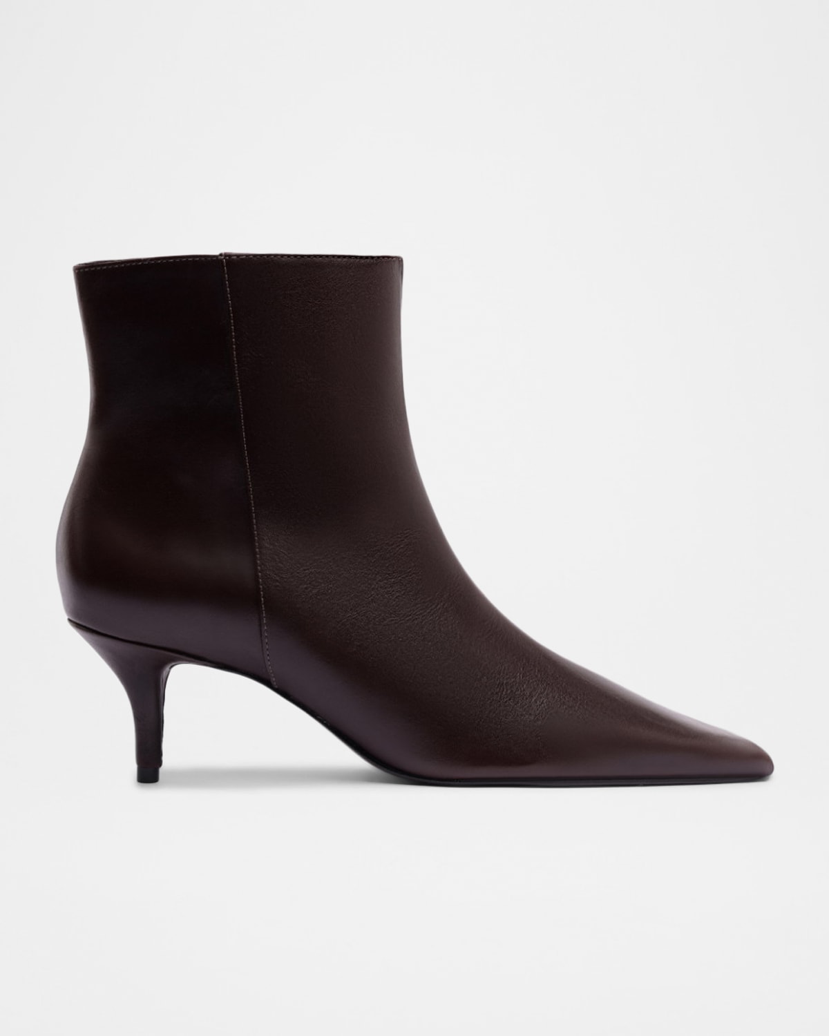 Schutz Mikki Mid Leather Zip Ankle Boots In Brown