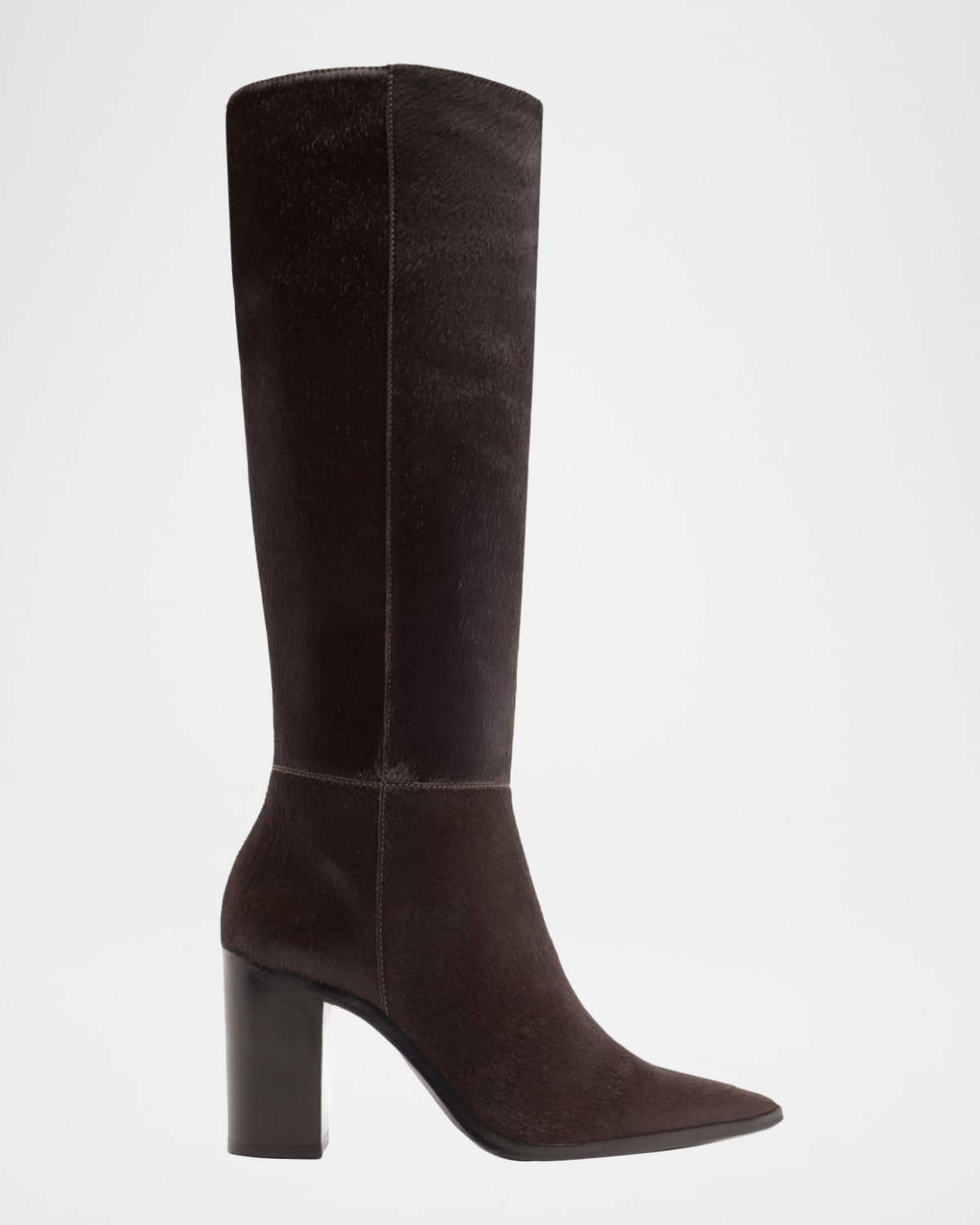 Schutz 85mm Mikki Calf Hair Block-heel Knee-high Boots In Multi