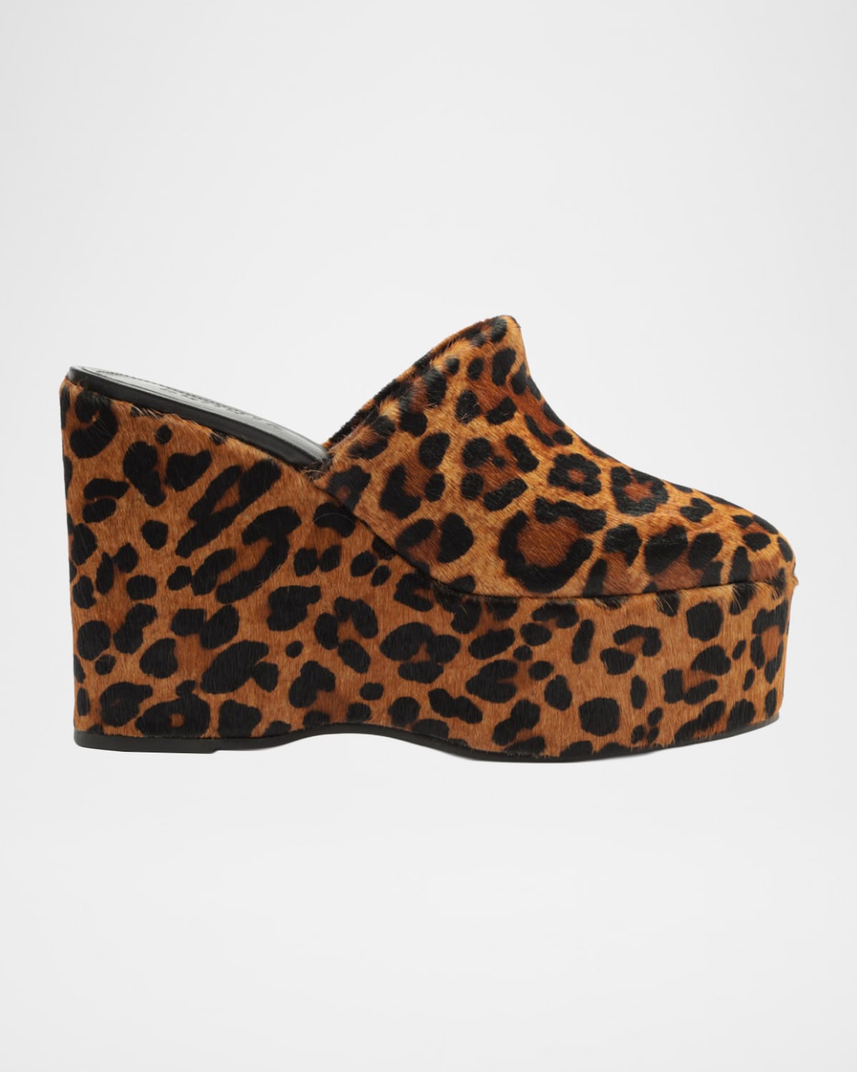 Schutz Sierra Leopard-print Calf Hair Platform Mules In Multi