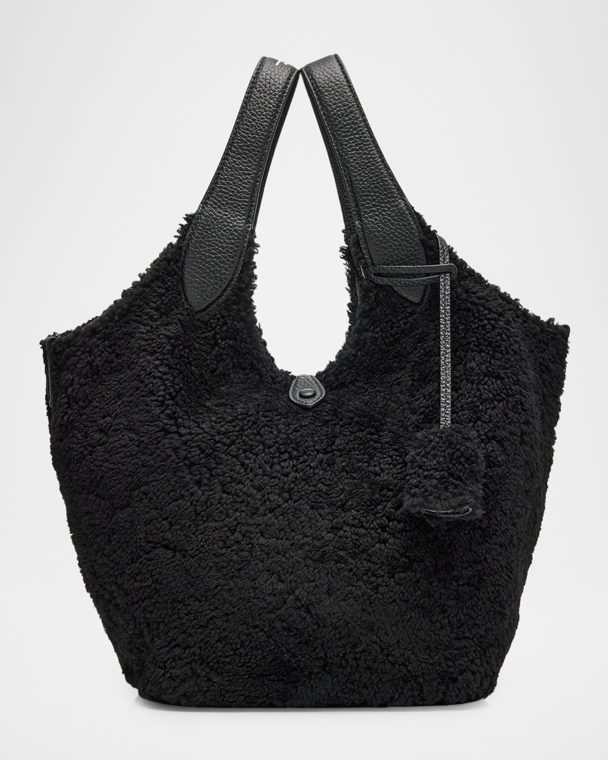 Polo Ralph Lauren Polo Play Shearling Tote Bag In Black