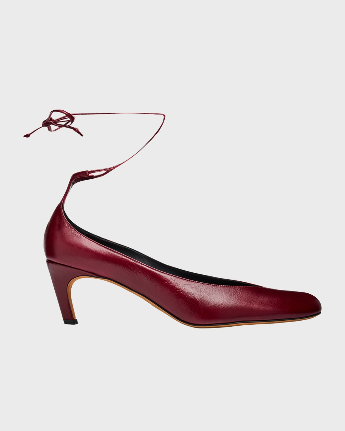 Proenza Schouler Uma Leather Ankle-tie Pumps In Burgundy