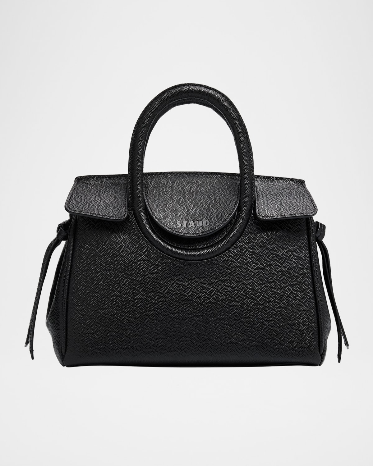 Staud Maude Mini Pebble Leather Carryall Top-handle Bag In Black