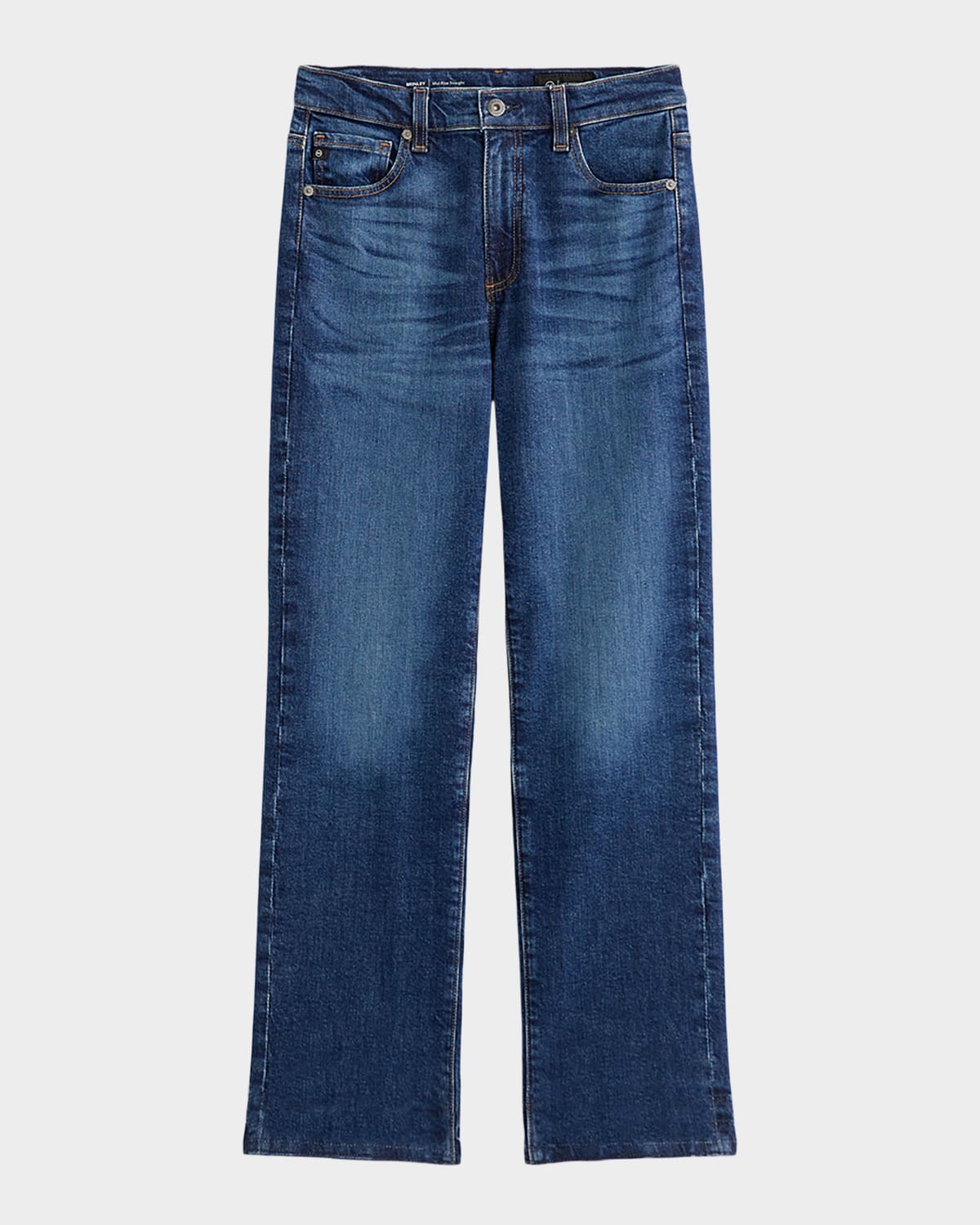 Ag Brinley Mid-rise Straight Jeans In Blue