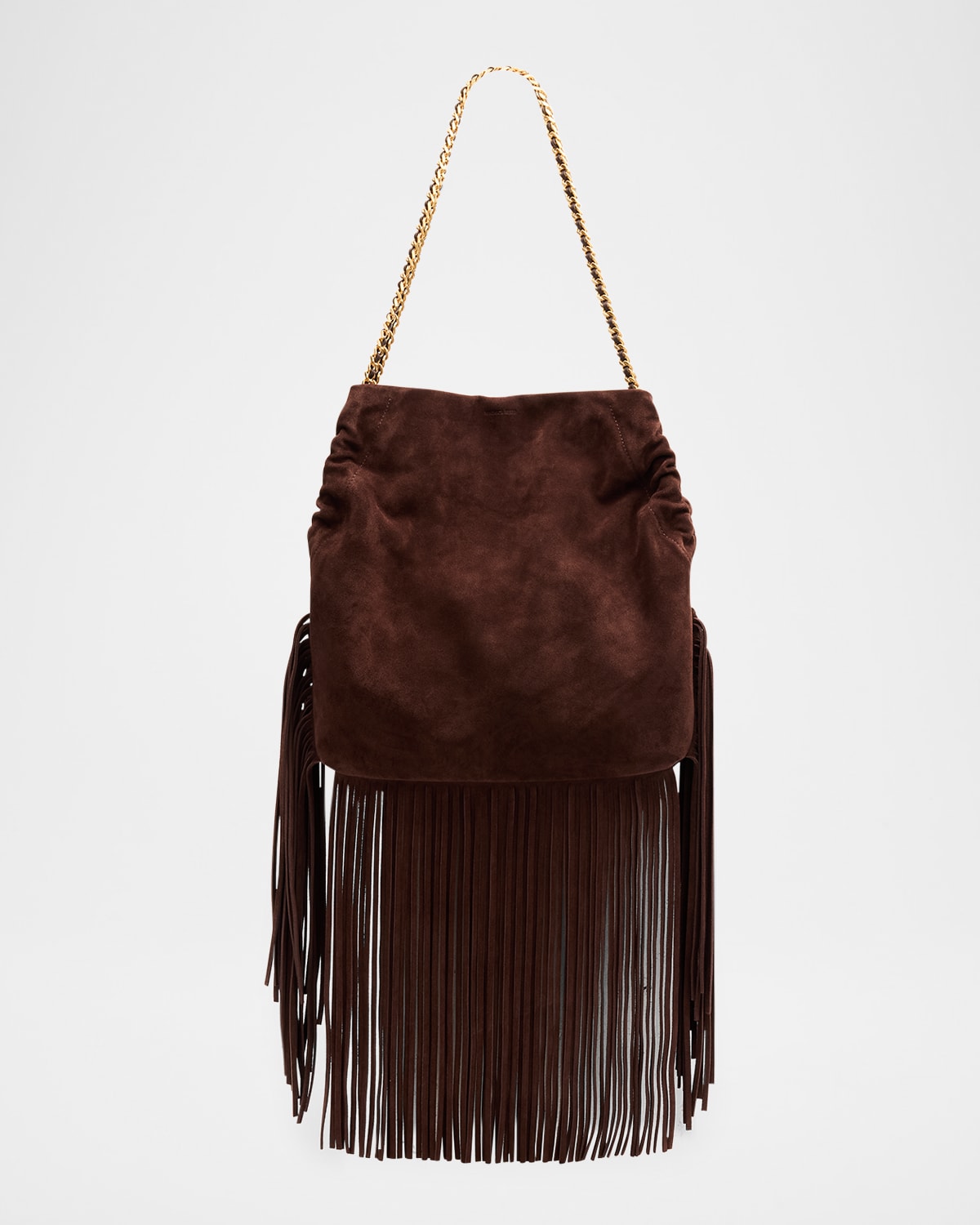 Veronica Beard Slouch Large Fringe-trim Suede Tote Bag In Brown