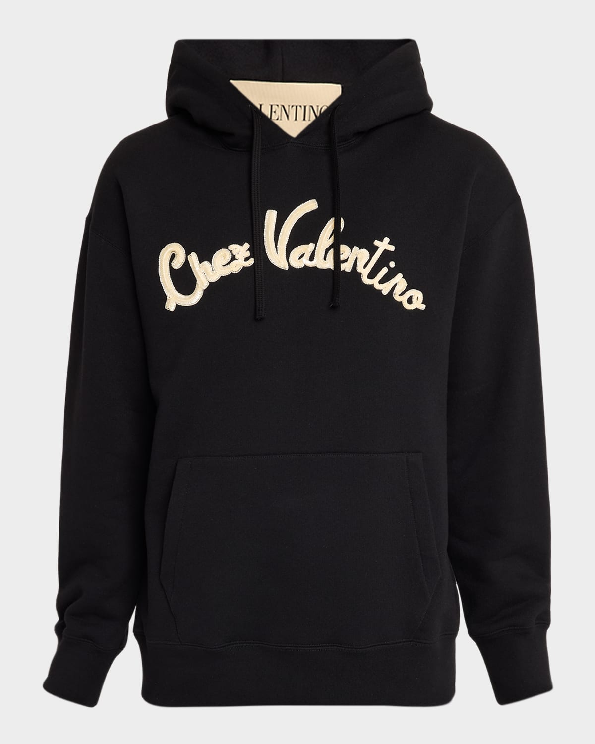 Valentino Garavani Men 's Jersey Sequin Logo Cotton Hoodie
