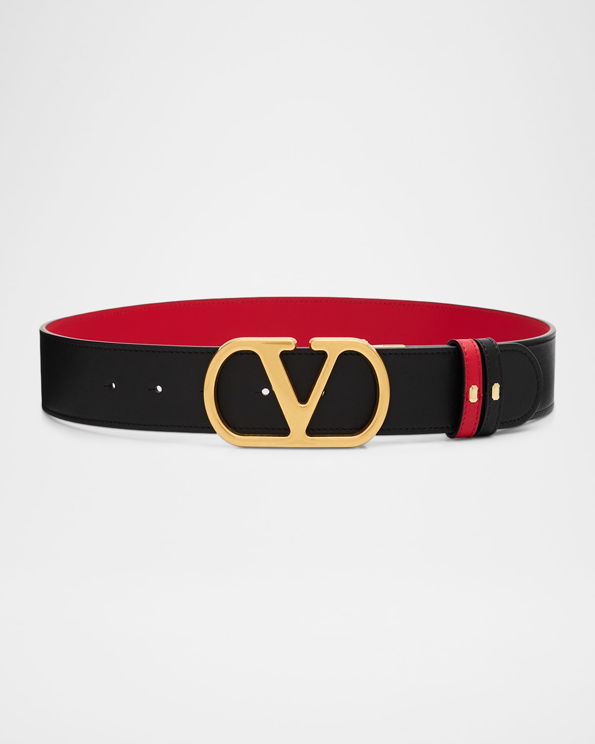 Valentino Garavani VLogo Signature Reversible Leather Belt, 40mm