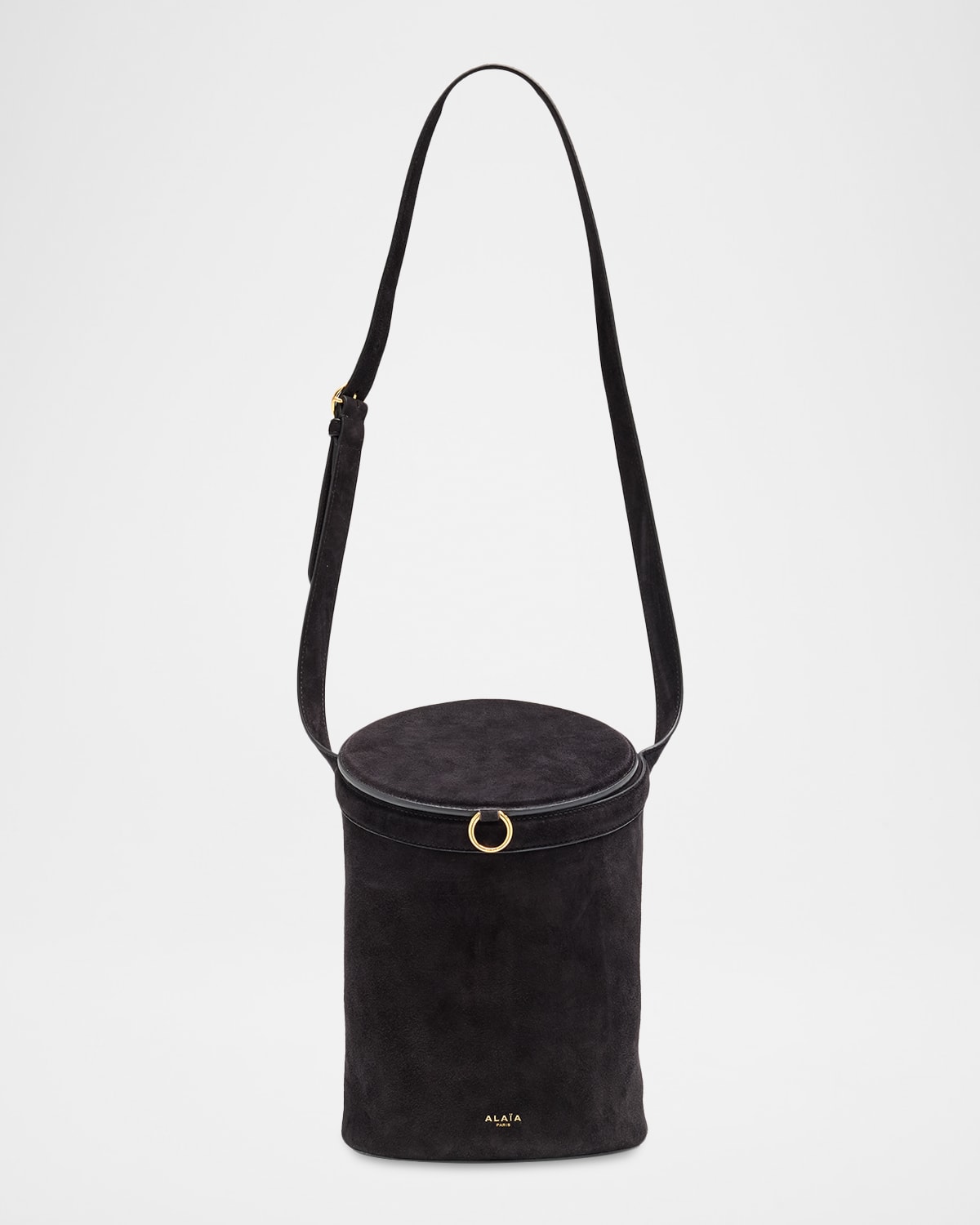 Alaïa Medium La Canette Suede Shoulder Bag In Black
