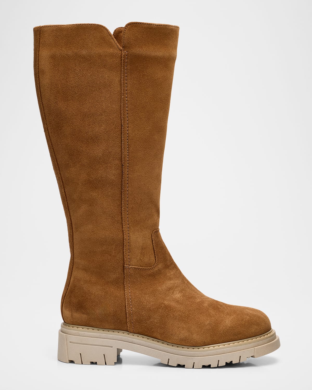 La Canadienne Dimitri Shearling-lined Waterproof Suede Knee-high Boots In Brown