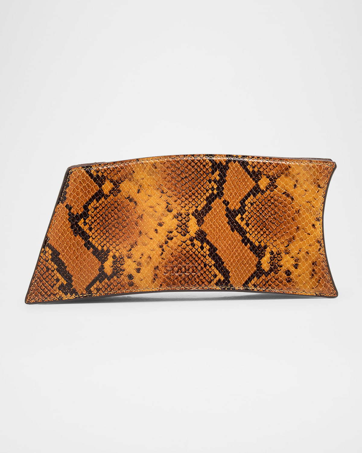 Staud Coco Python-embossed Leather Shoulder Bag In Brown