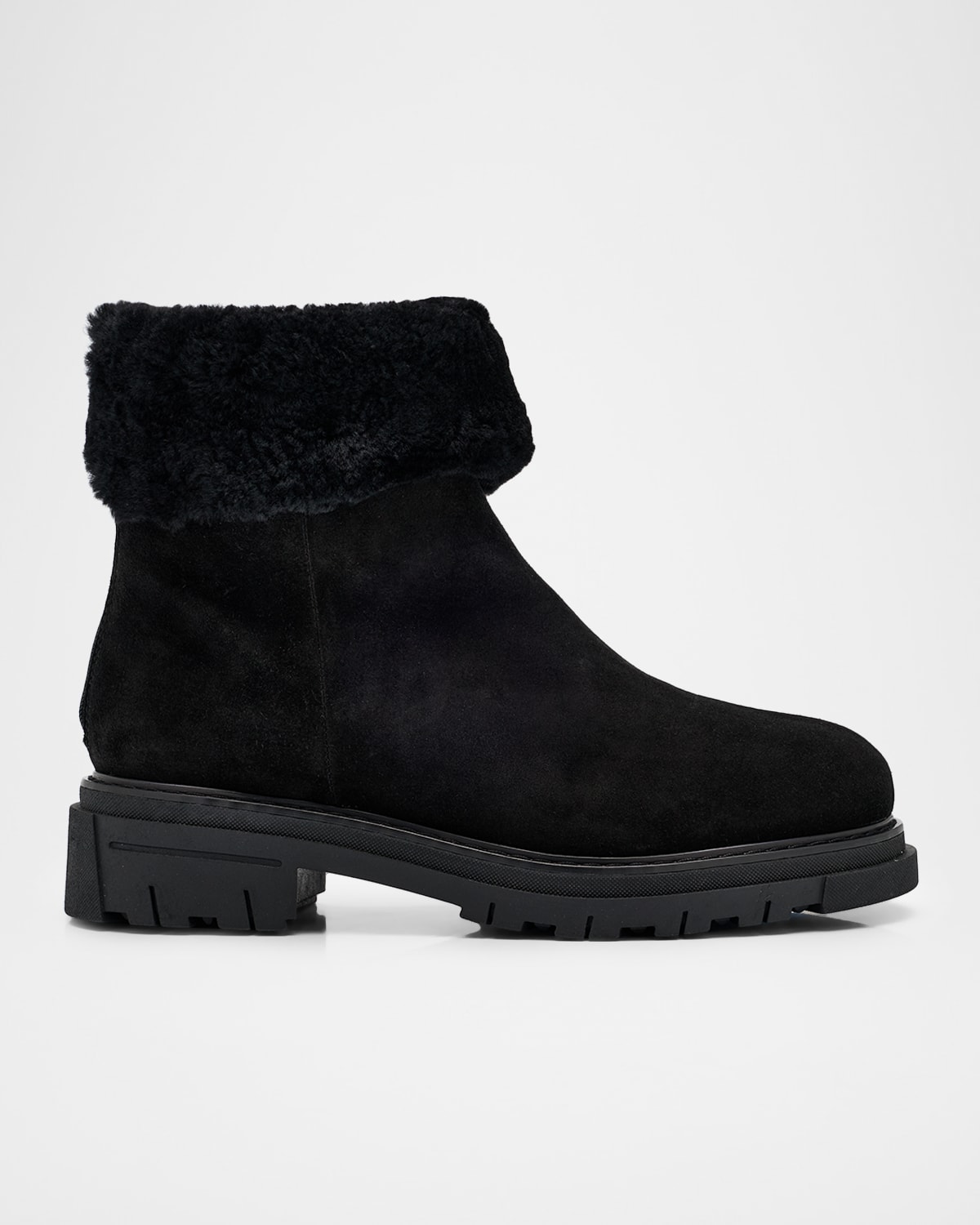 La Canadienne Dory Shearling-lined Waterproof Suede Ankle Boots In Black