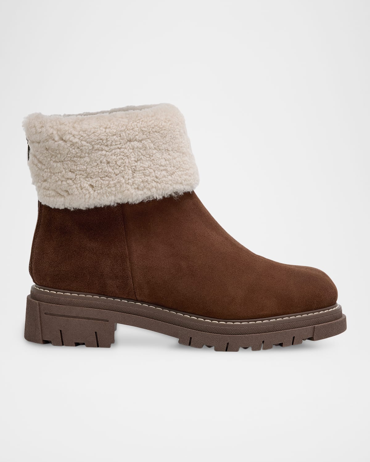La Canadienne Dory Shearling-lined Waterproof Suede Ankle Boots In Brown