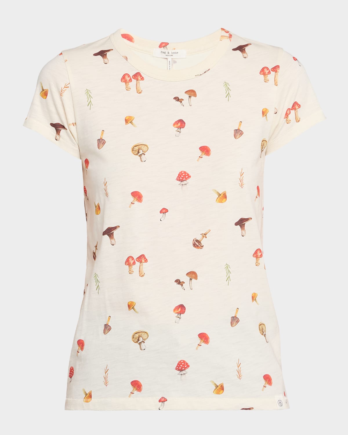Rag & Bone Allover Mushroom Cotton Graphic T-shirt In Neutral