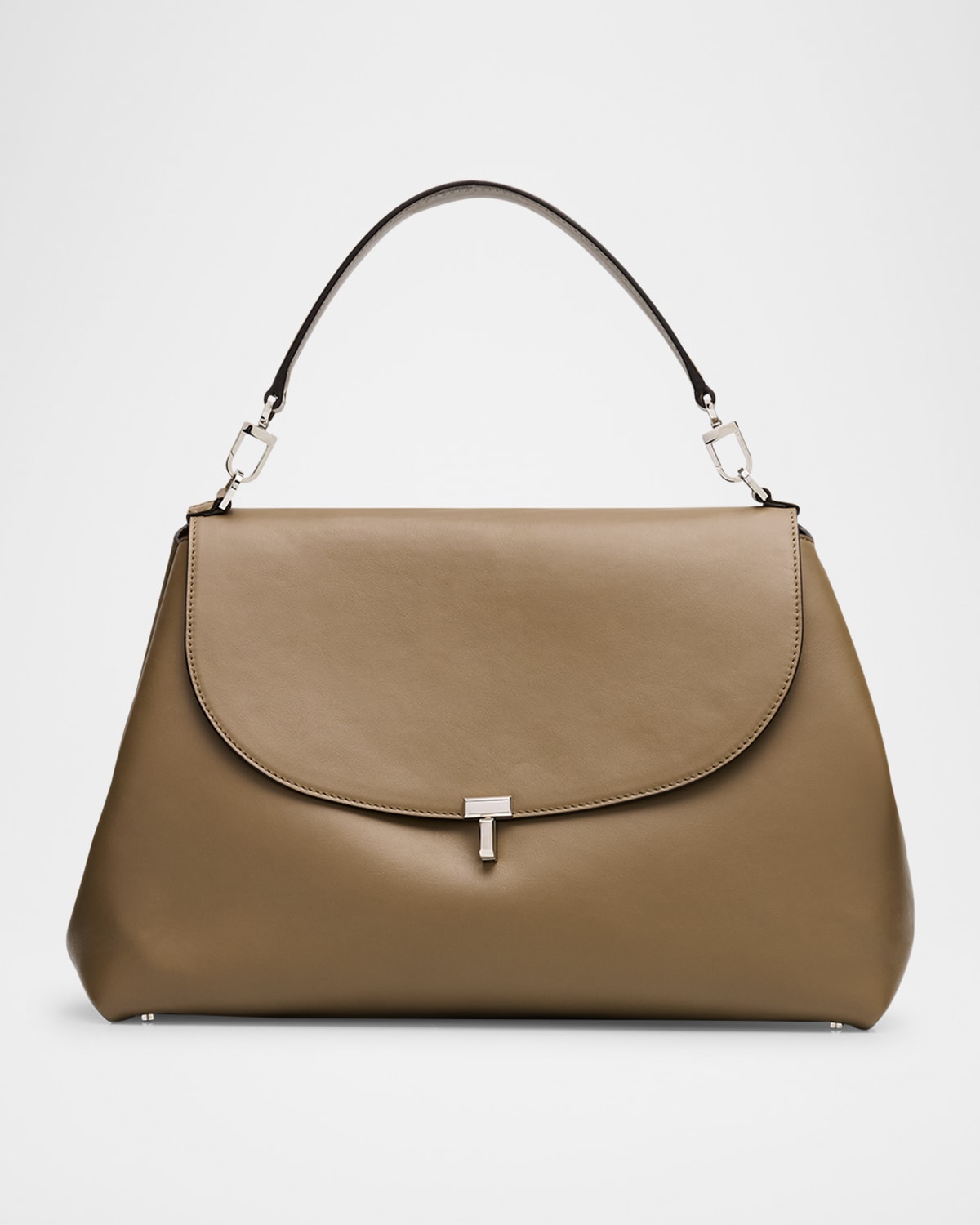 Totême T-lock Leather Satchel Bag In Brown