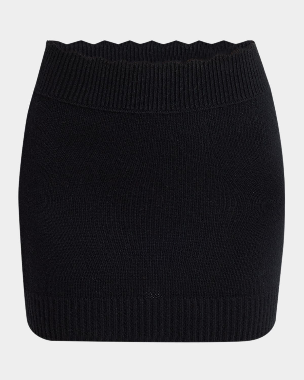 Chloe Scalloped Wool & Cashmere Knit Mini Skirt