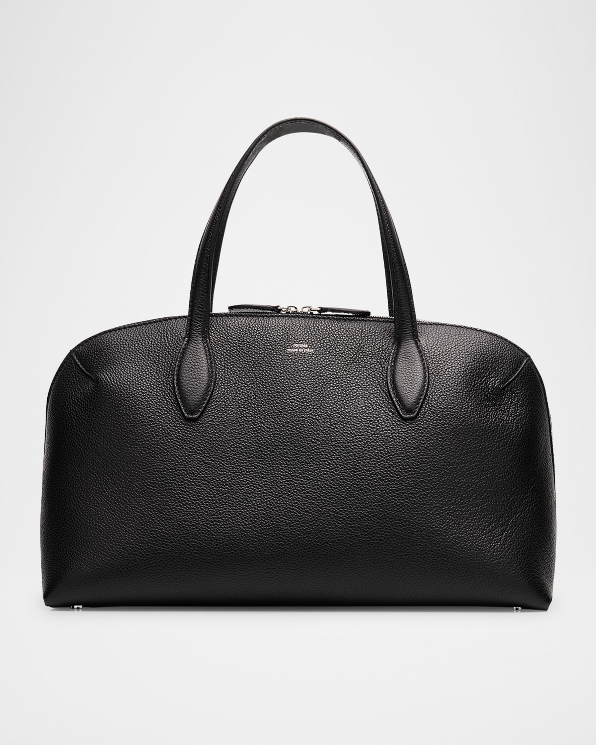 Totême Leather Handbag With Engraved Logo On The Front In Black