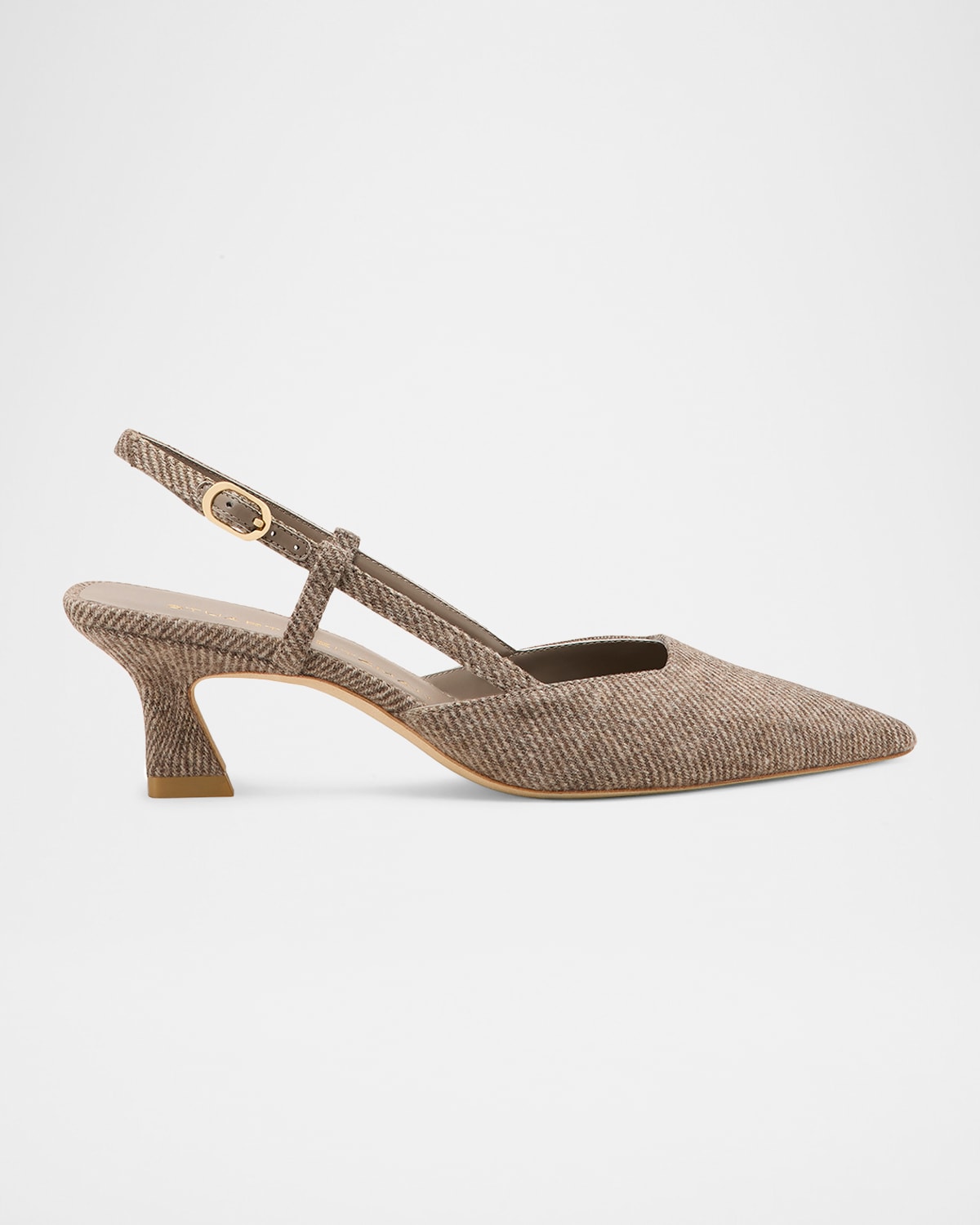 Stuart Weitzman 50mm Vinnie Twill Slingback Pumps In Brown