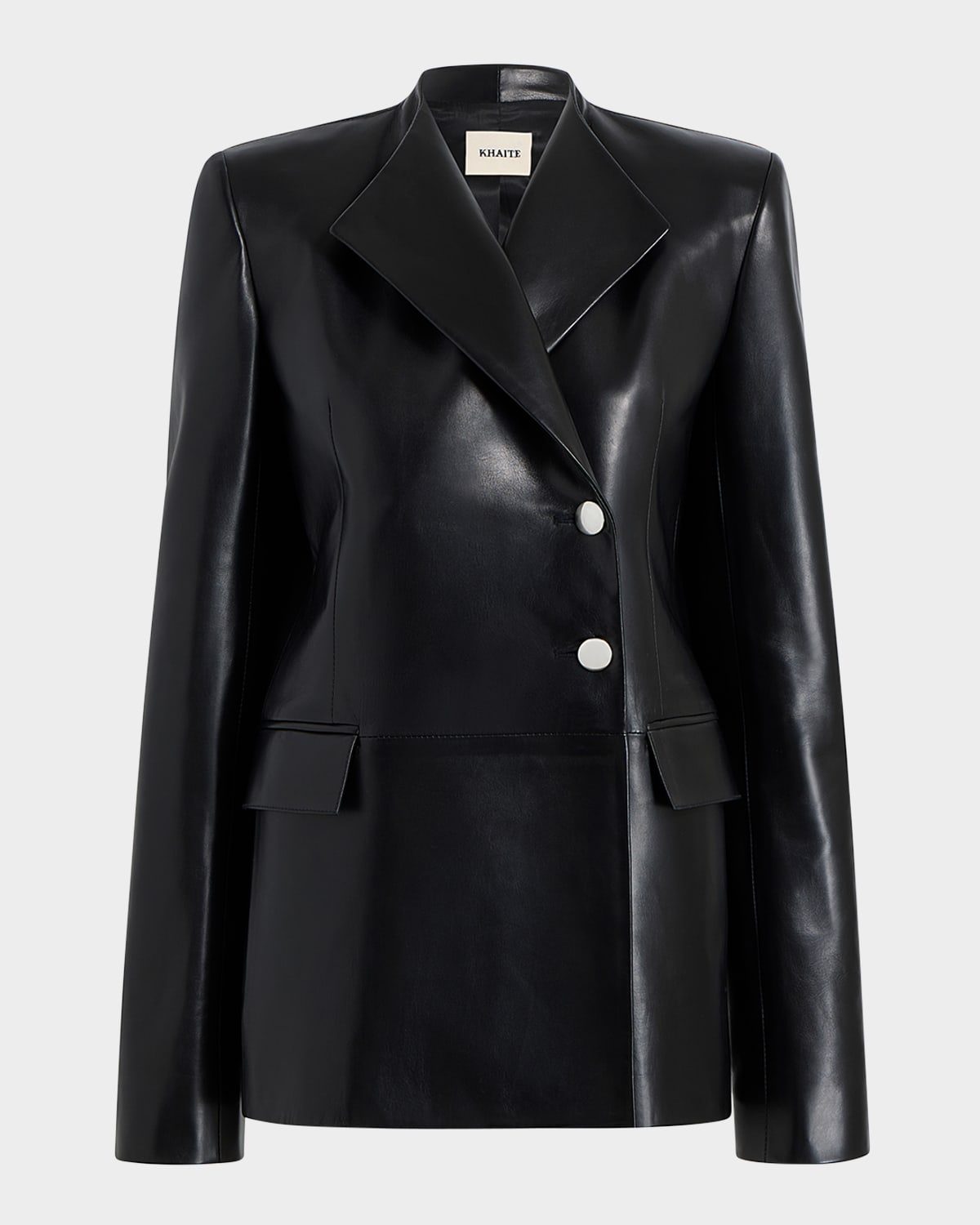 Khaite Elona Double-Breasted Leather Jacket