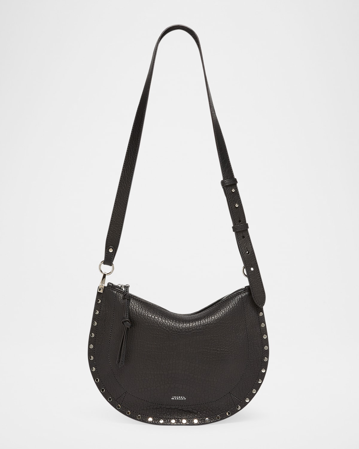 Isabel Marant Oskan Studded Leather Crescent Shoulder Bag