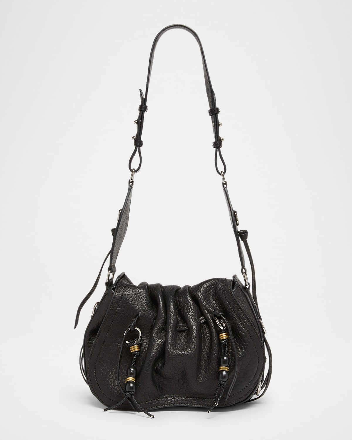 Isabel Marant Bolton Ruched Flap Leather Shoulder Bag