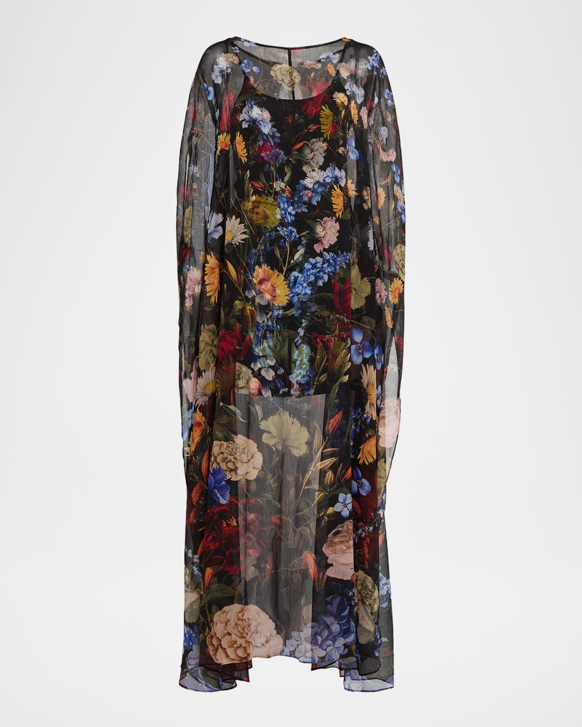 Alice And Olivia Linn Cape Maxi Dress In Multi