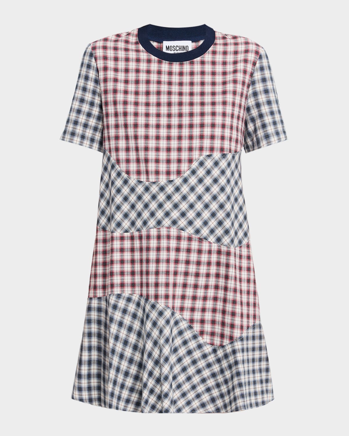 Moschino Check Mini T-shirt Dress In Multi