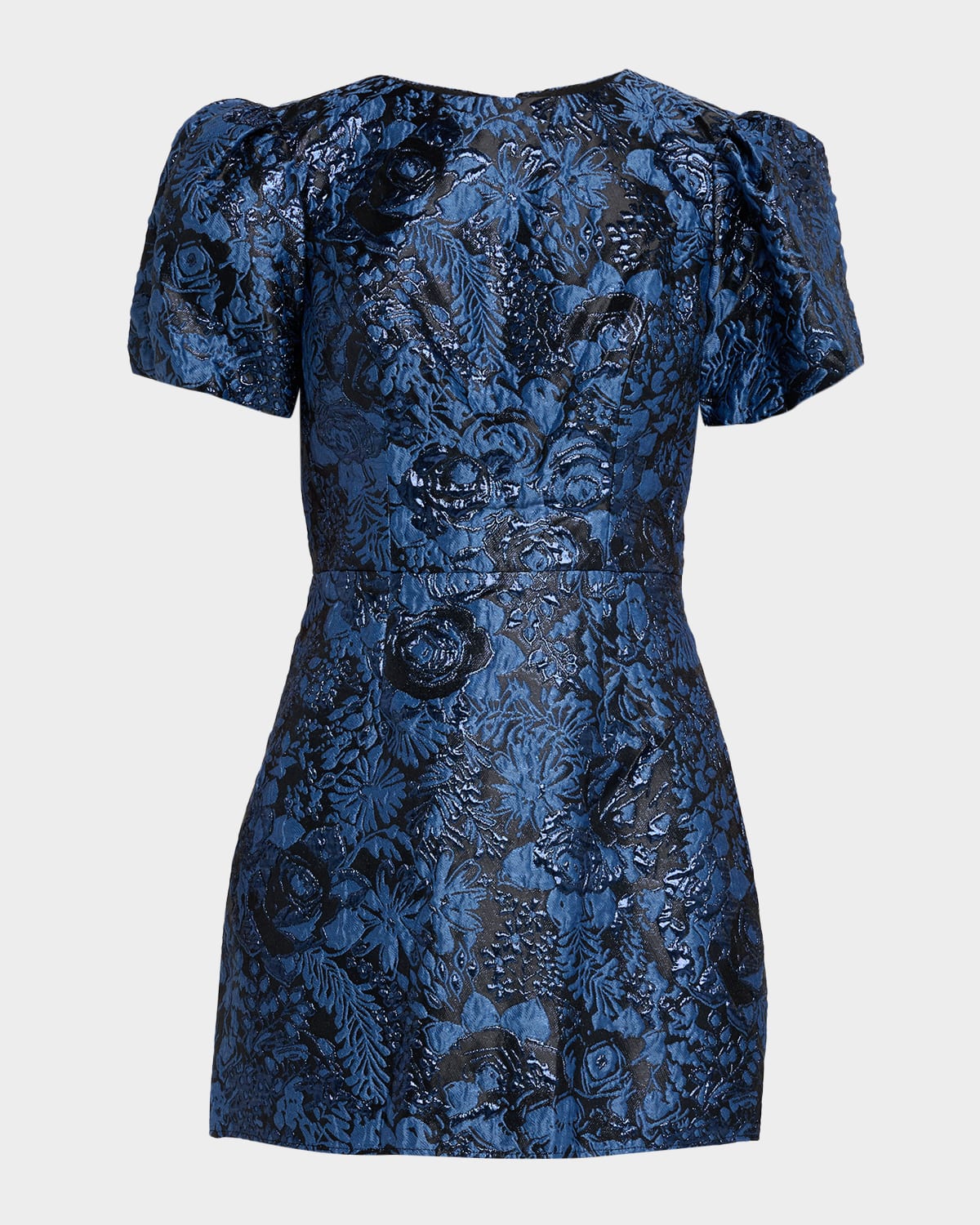 Dress The Population Black Label Rosa Puff-sleeve Floral Jacquard Mini Dress