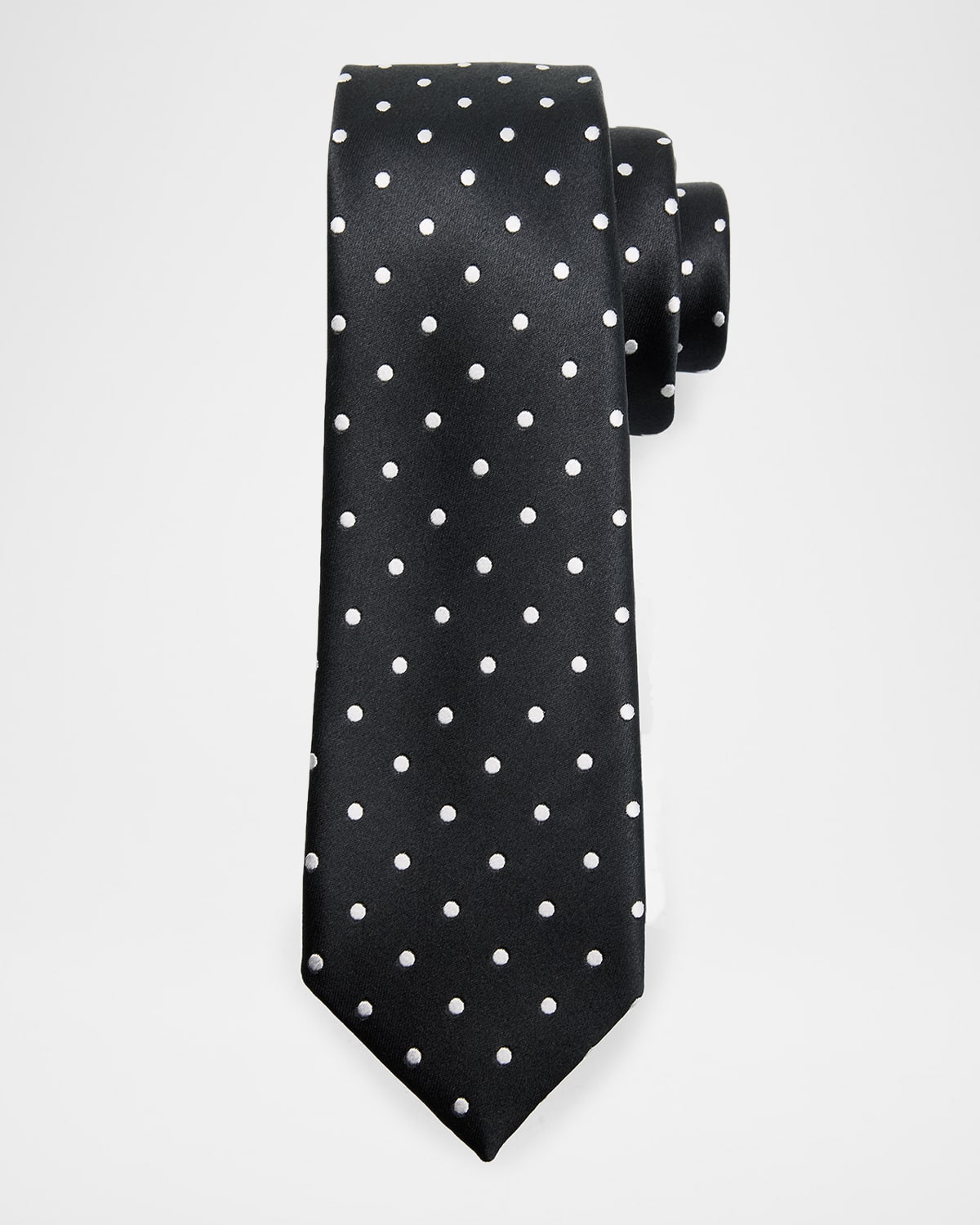 Tom Ford Men's Polka Dot Mulberry Silk Tie In Blue