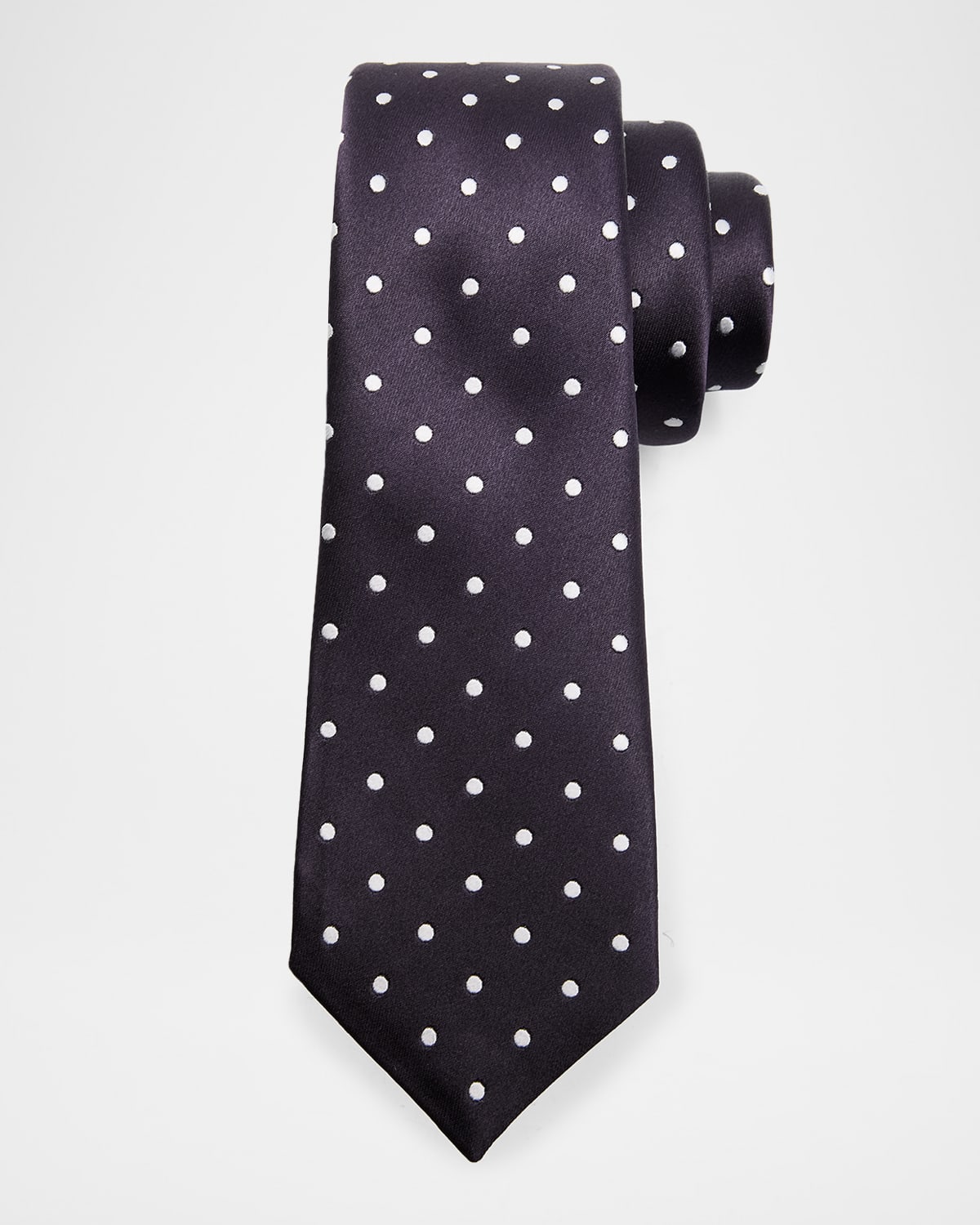 Tom Ford Men's Polka Dot Mulberry Silk Tie In Blue