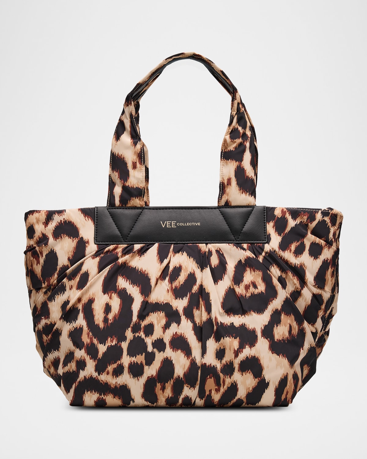Veecollective Caba Small Animal-print Nylon Tote Bag In Brown