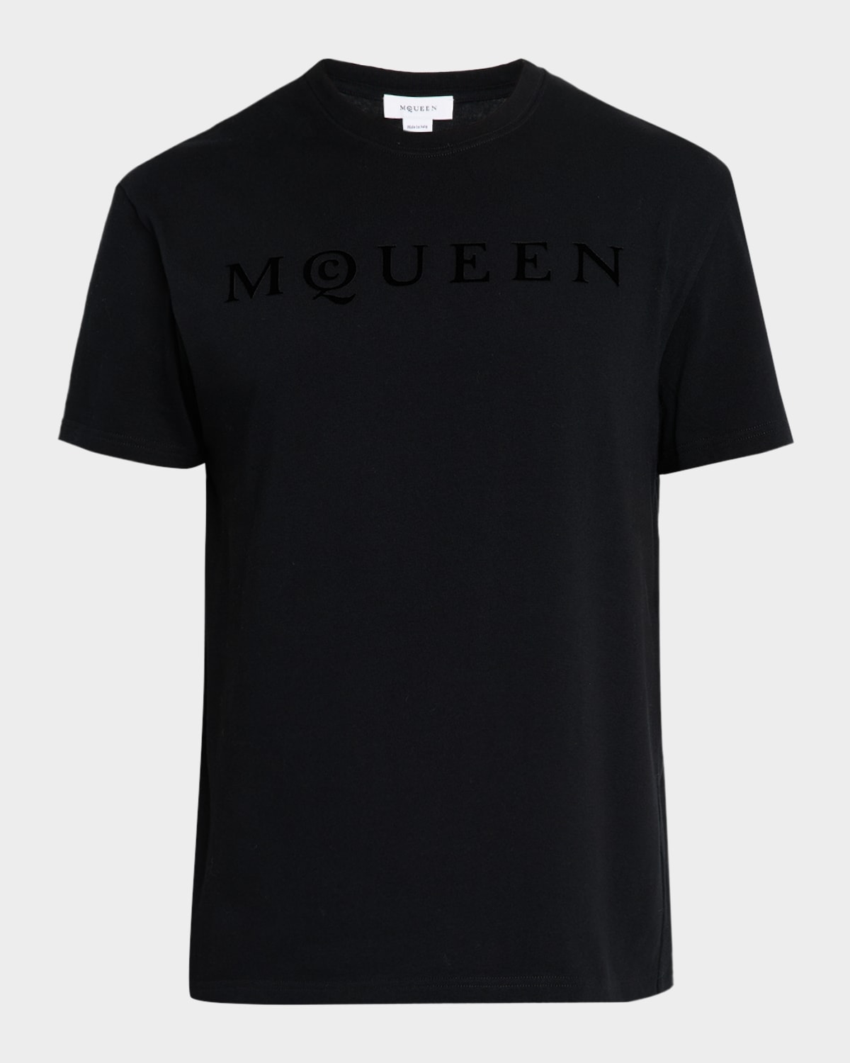 Alexander Mcqueen Crew Neck Short Sleeve Fitted T-shirt In Black