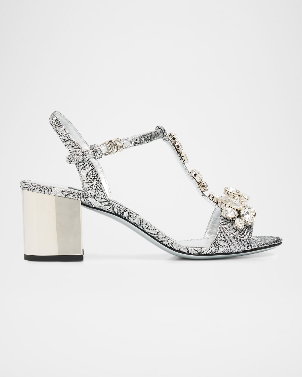 Dolce & Gabbana 60mm Crystal Brocade Block-heel Sandals In Multi