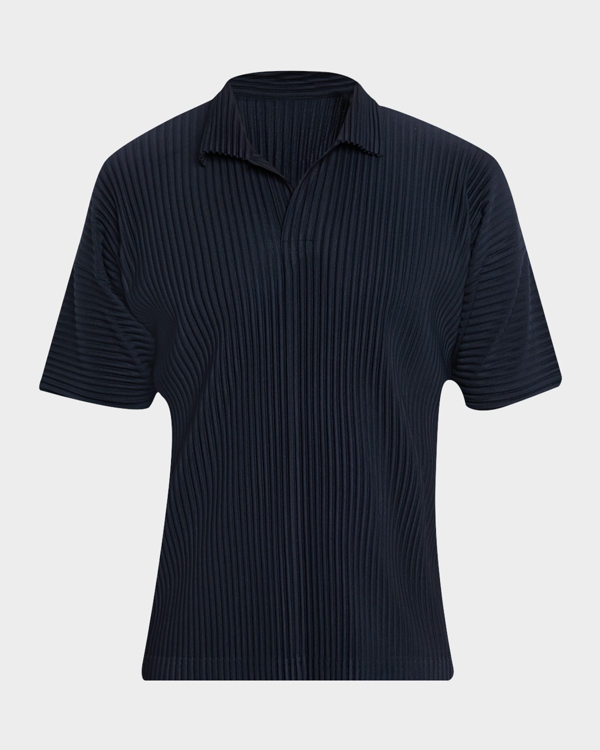 Homme Plisse Issey Miyake Men 's Pleated Polyester Polo Shirt