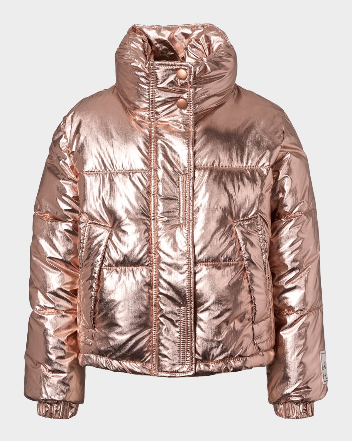 Molo Girl's Hansine Water-Repellent Metallic Puffer Jacket, 8-14