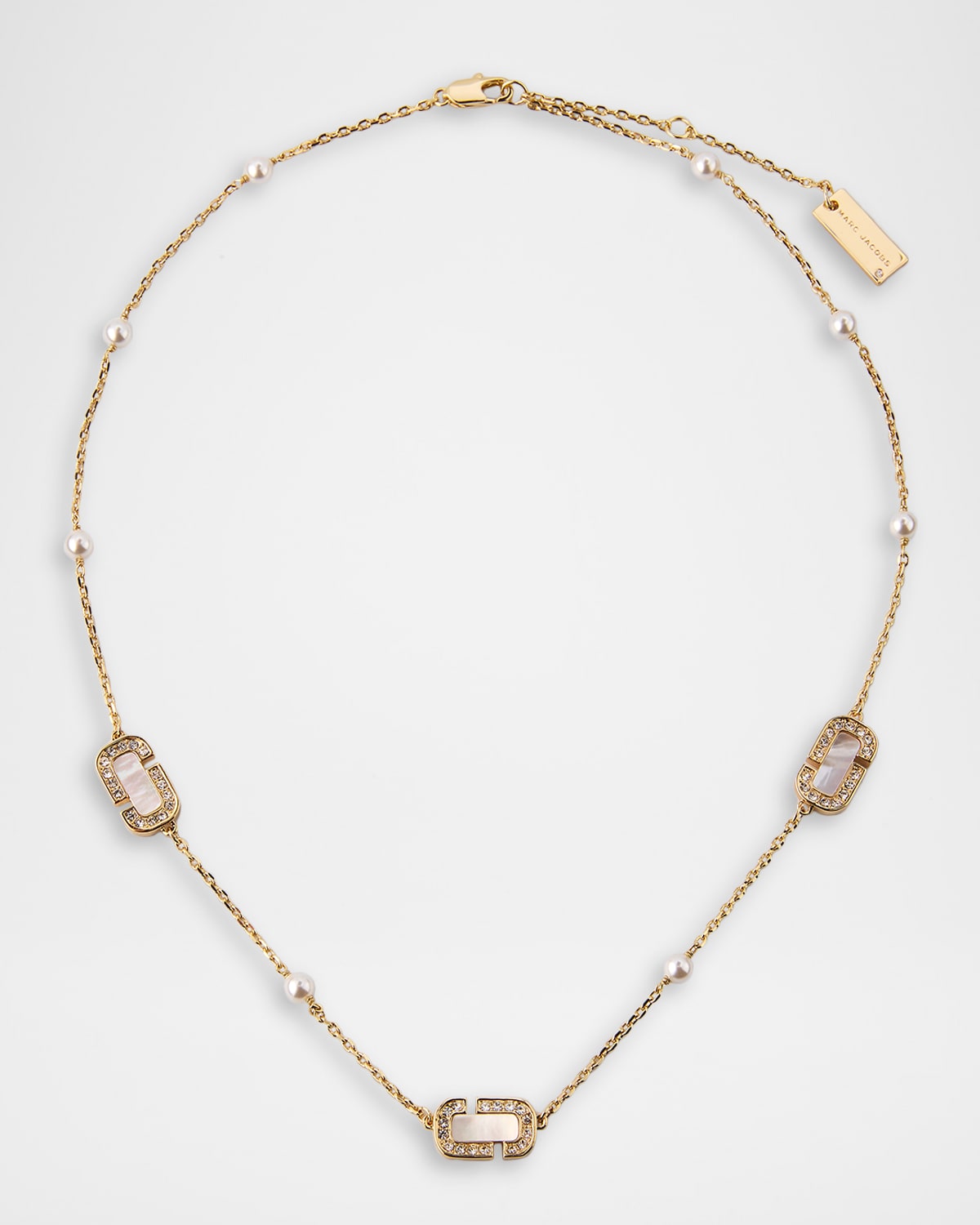 Marc Jacobs The J Marc Luxe Mother Of Pearl Necklace In Gold