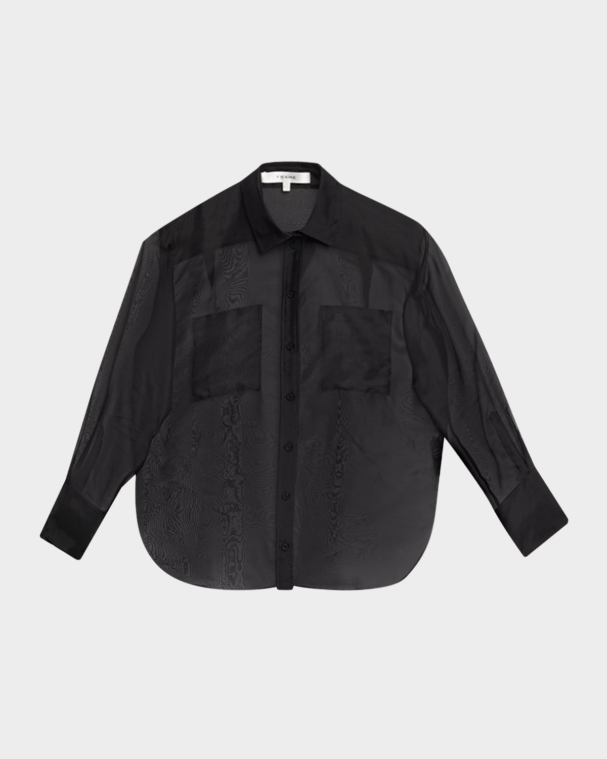 Frame The Silk Organza Shirt In Black