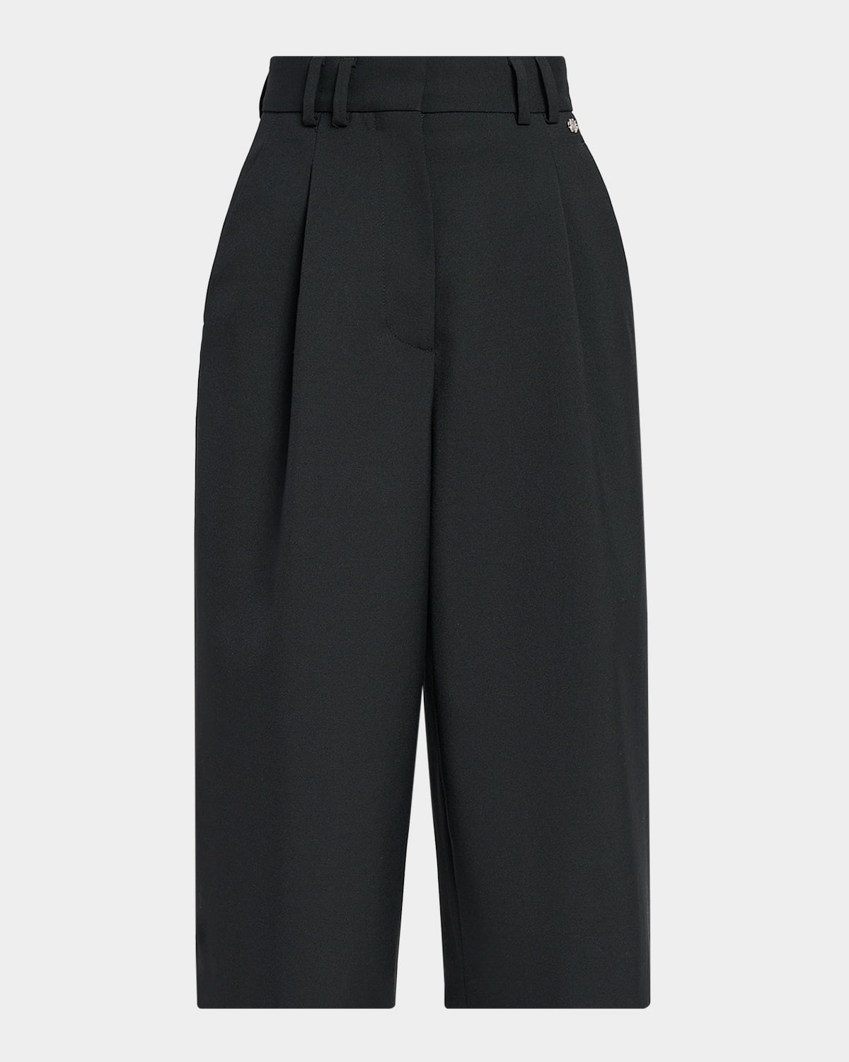 Amiri Pleated Wide-leg Bermuda Shorts In Black