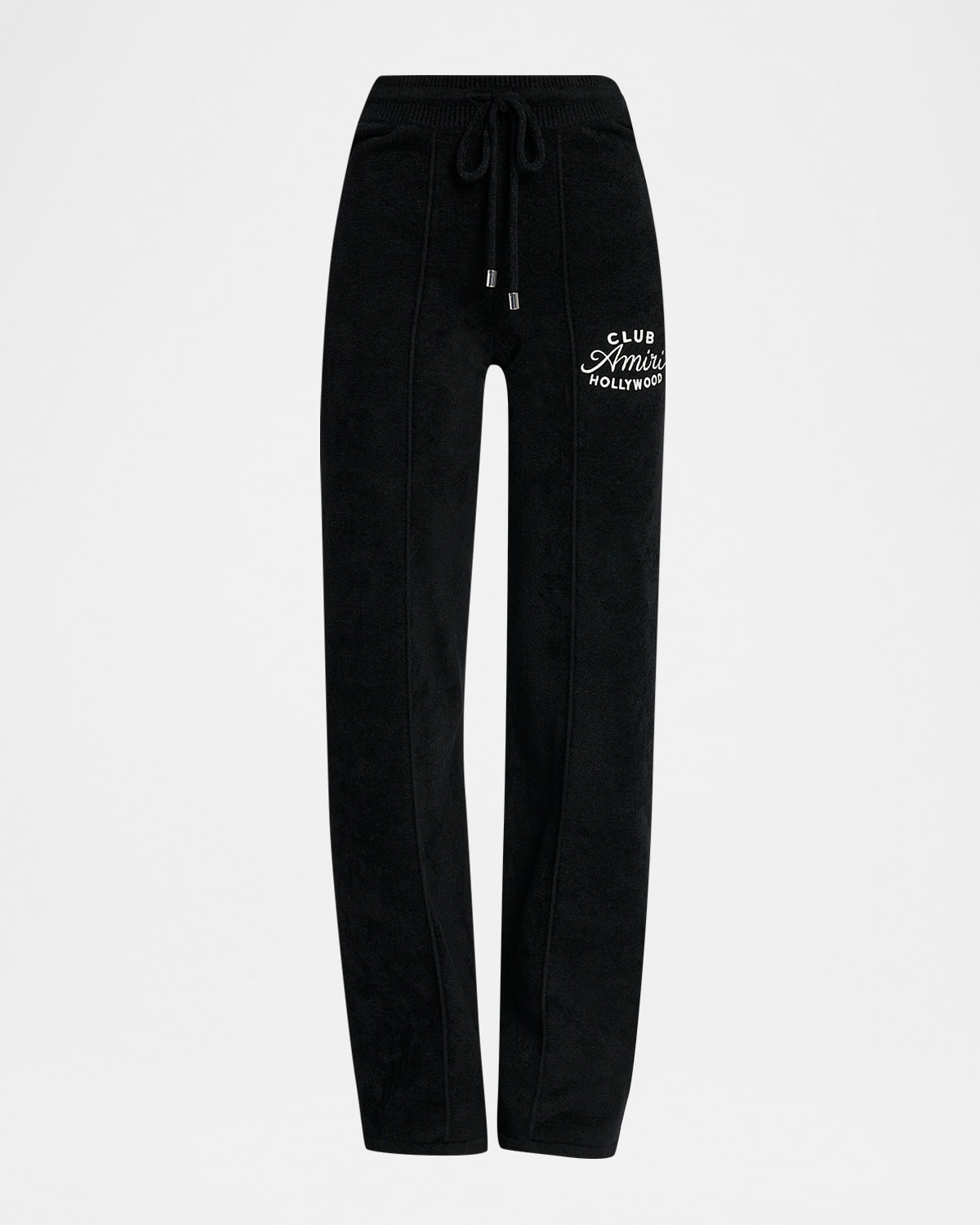 Amiri Club  Velour Straight-leg Sweatpants In Black