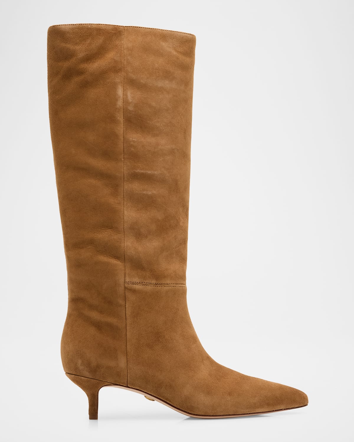 Veronica Beard Lisa Suede Kitten-heel Knee Boots In Brown