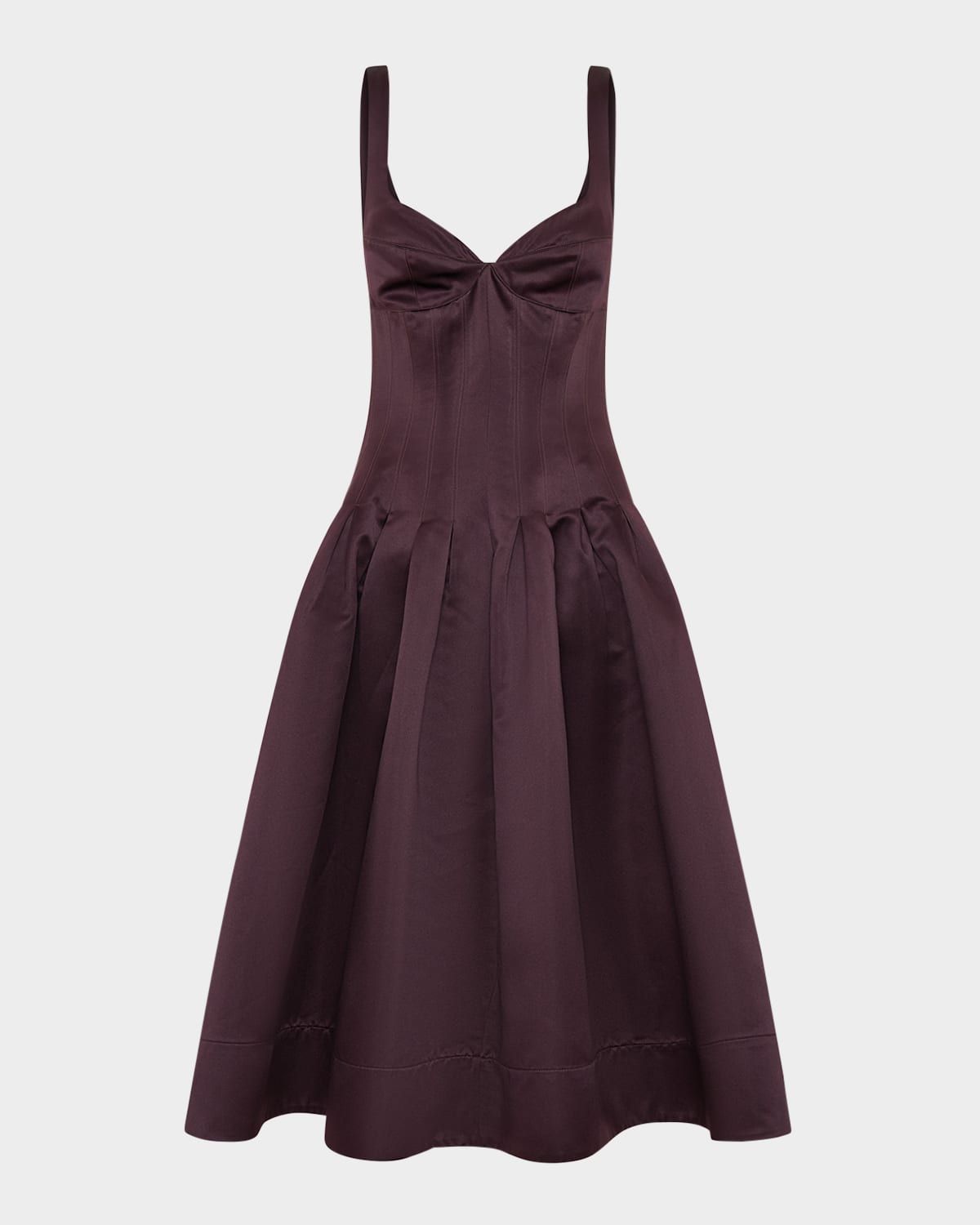 Nicholas Cory Sleeveless Pleated Corset Midi Dress