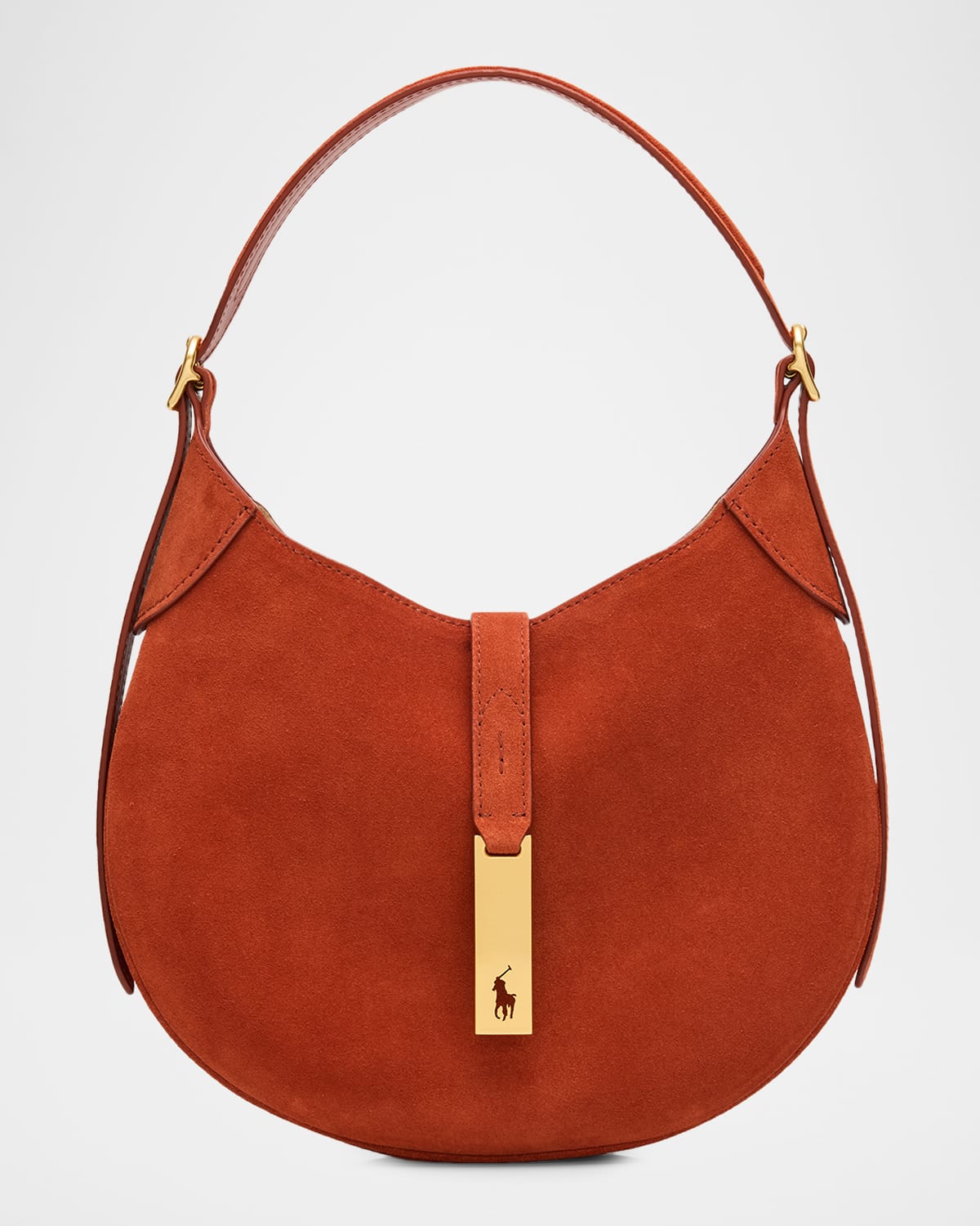 Polo Ralph Lauren Polo Id Suede Small Shoulder Bag In Red