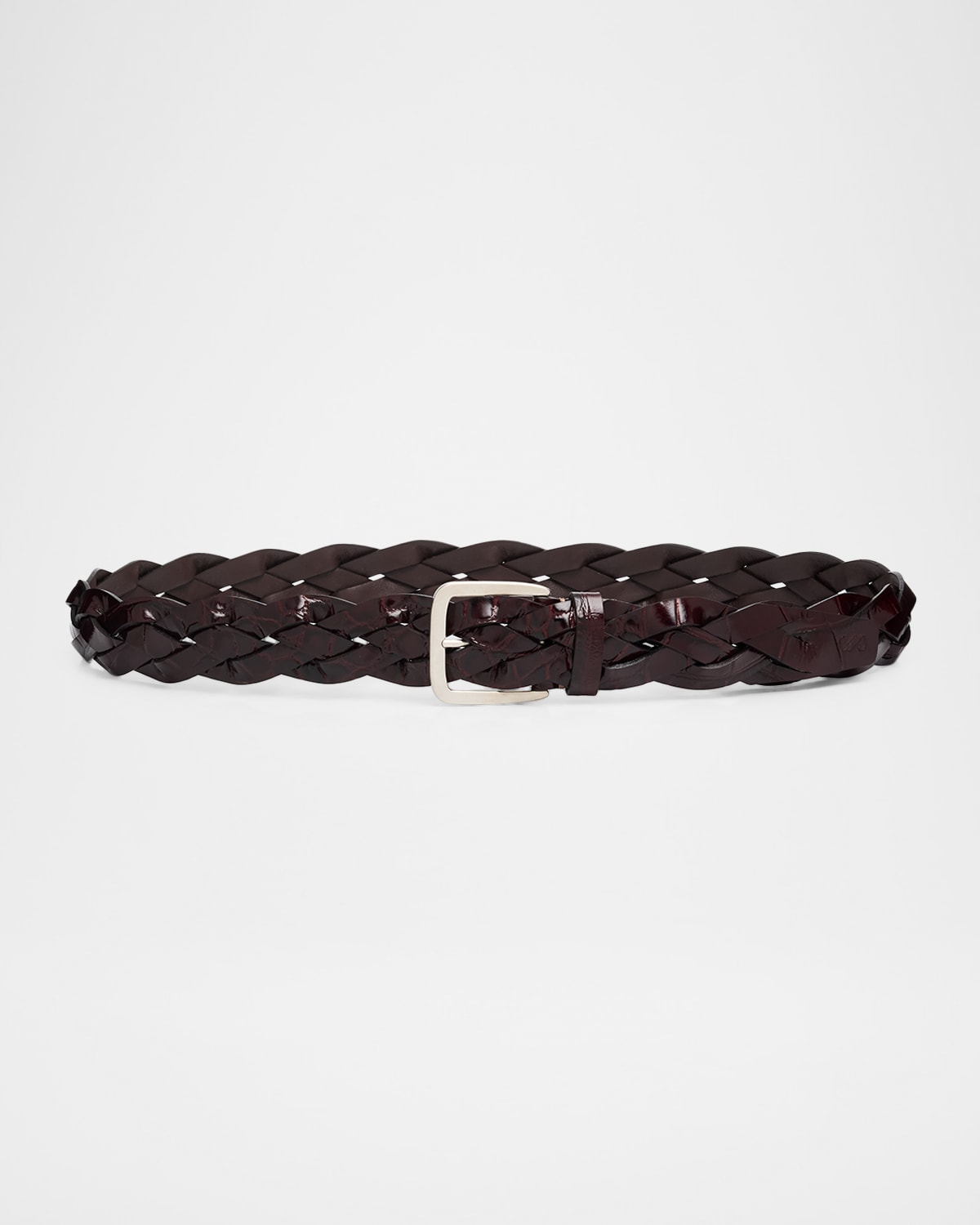 Proenza Schouler Wide Braid Leather Belt In Burgundy
