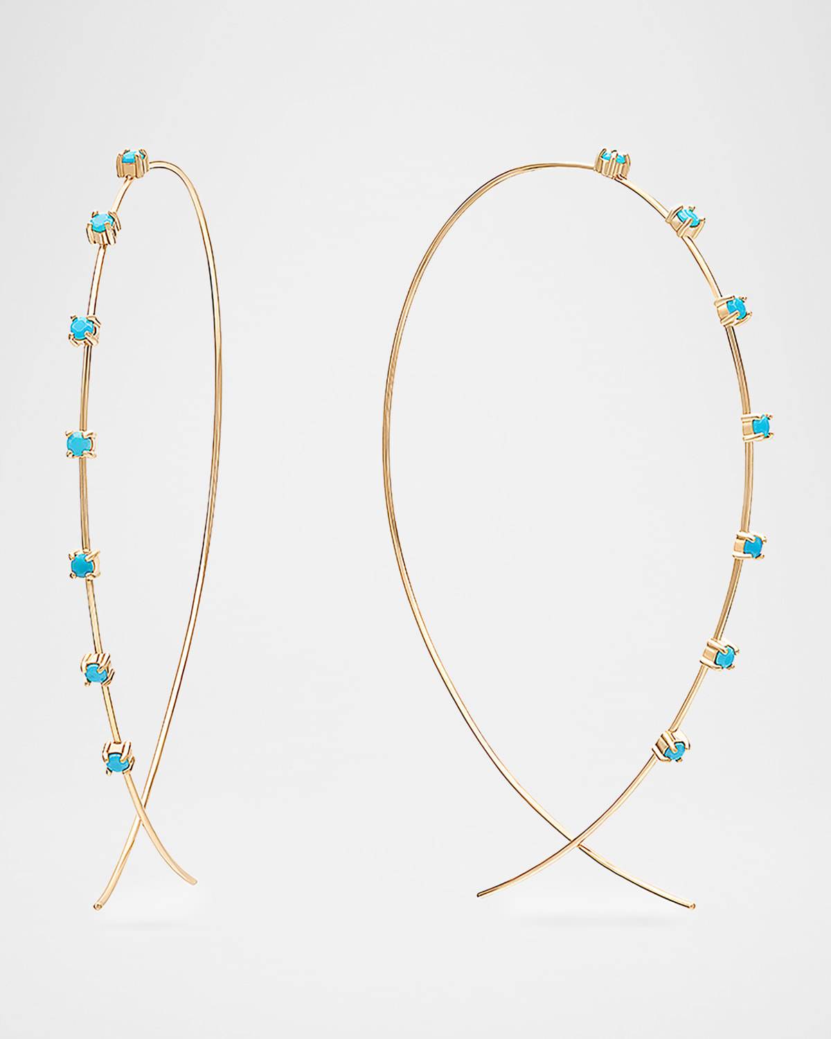 LANA Large Multi Solo Turquoise Upside Down Hoop Earrings